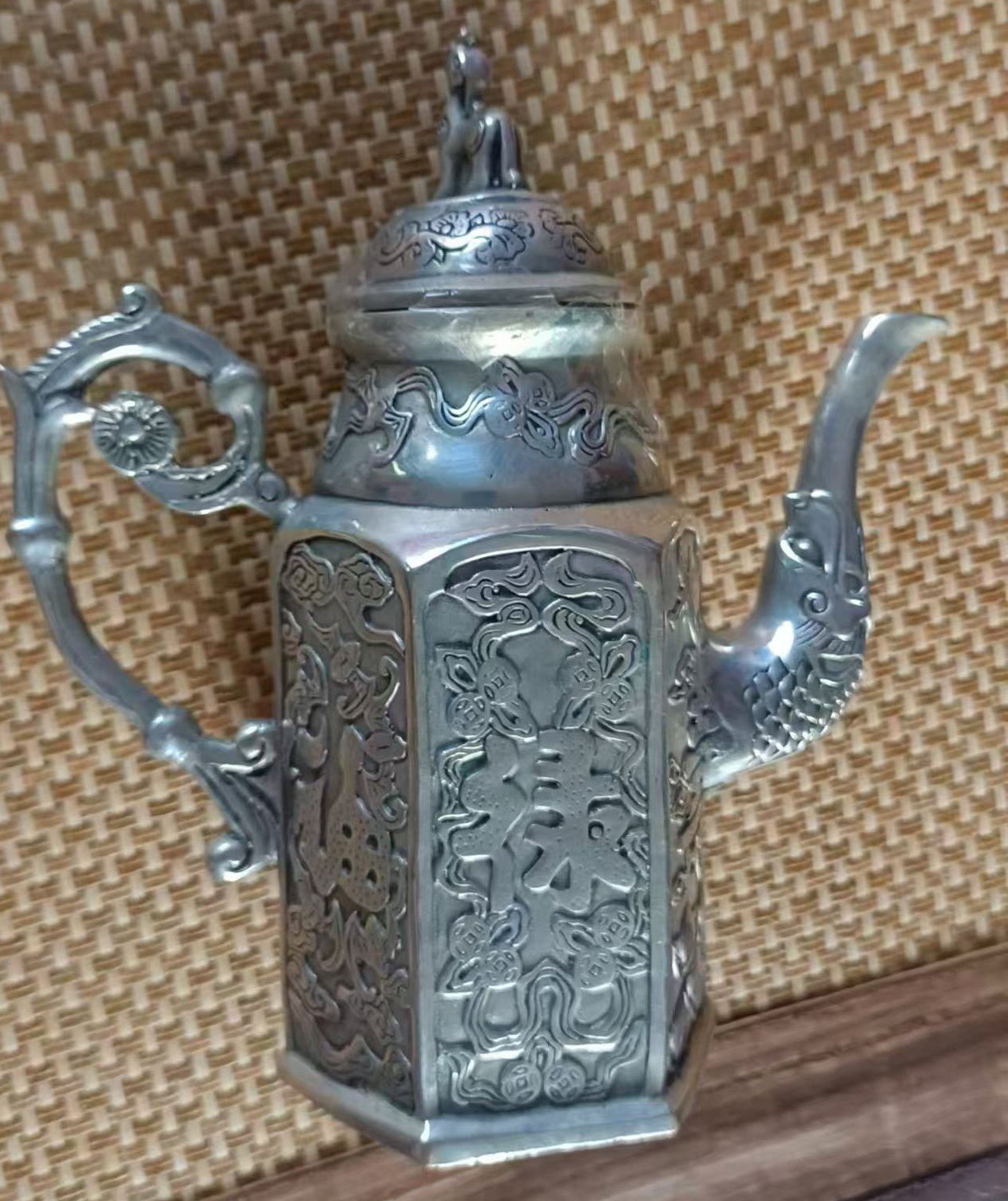 清仿明朝银壶