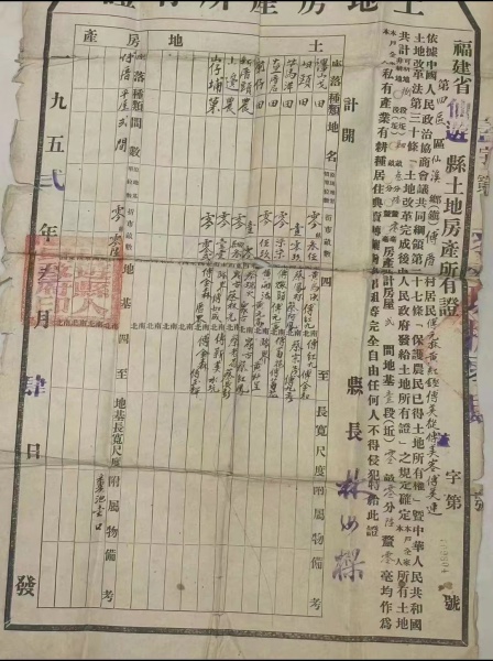 仙游县人民政府(1952年3月4日发）