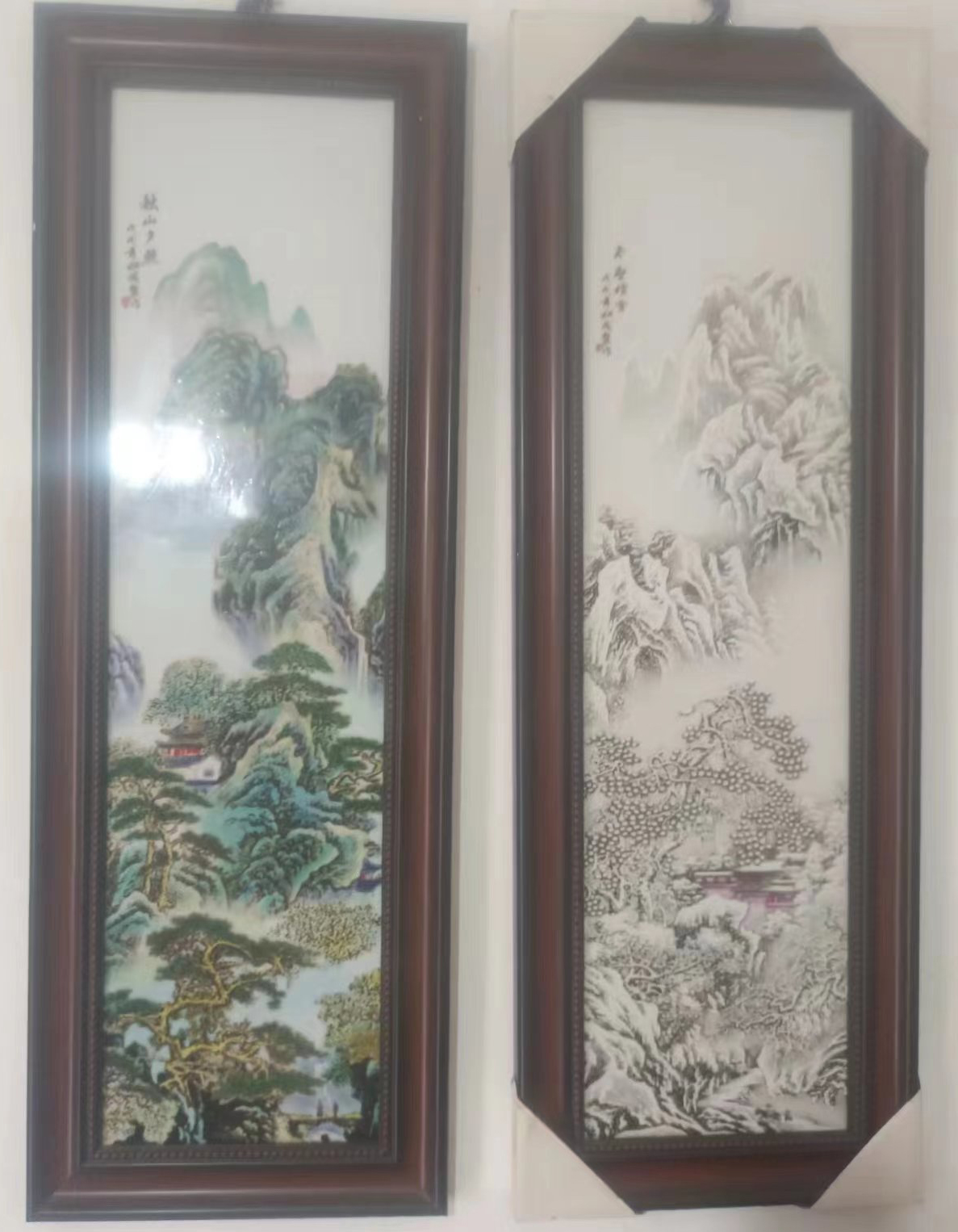 瓷板画  春夏秋冬四条屏