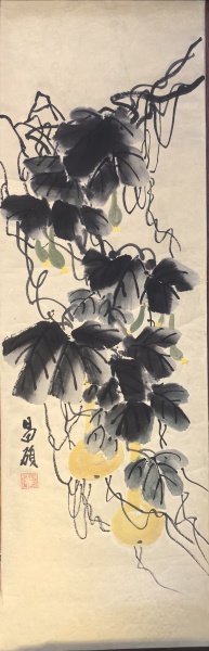 吴昌硕花鸟4条屏