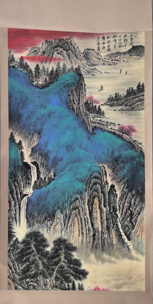 泼彩山水图