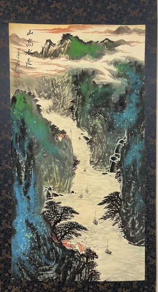 泼彩山水图