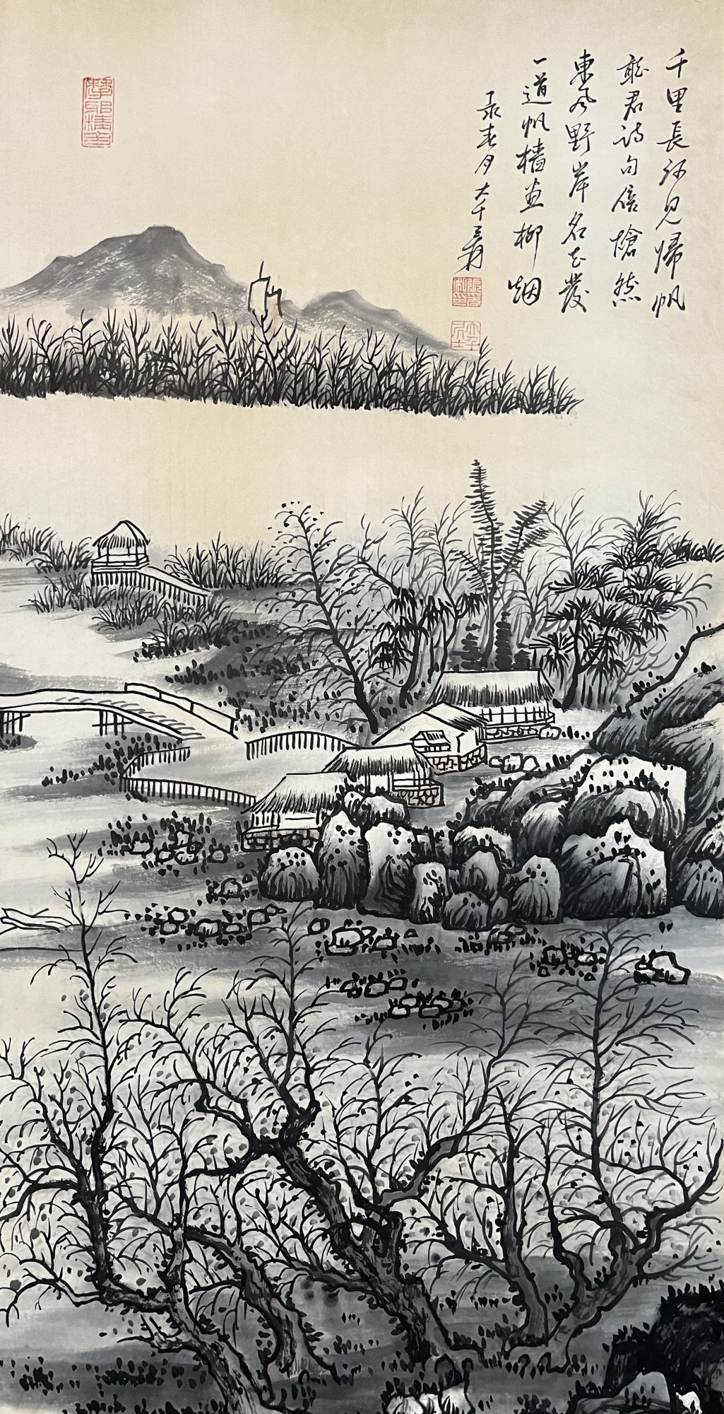 墨色山水图