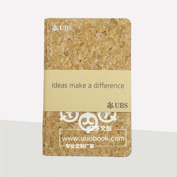 瑞銀集團實木軟面筆記本禮品定制