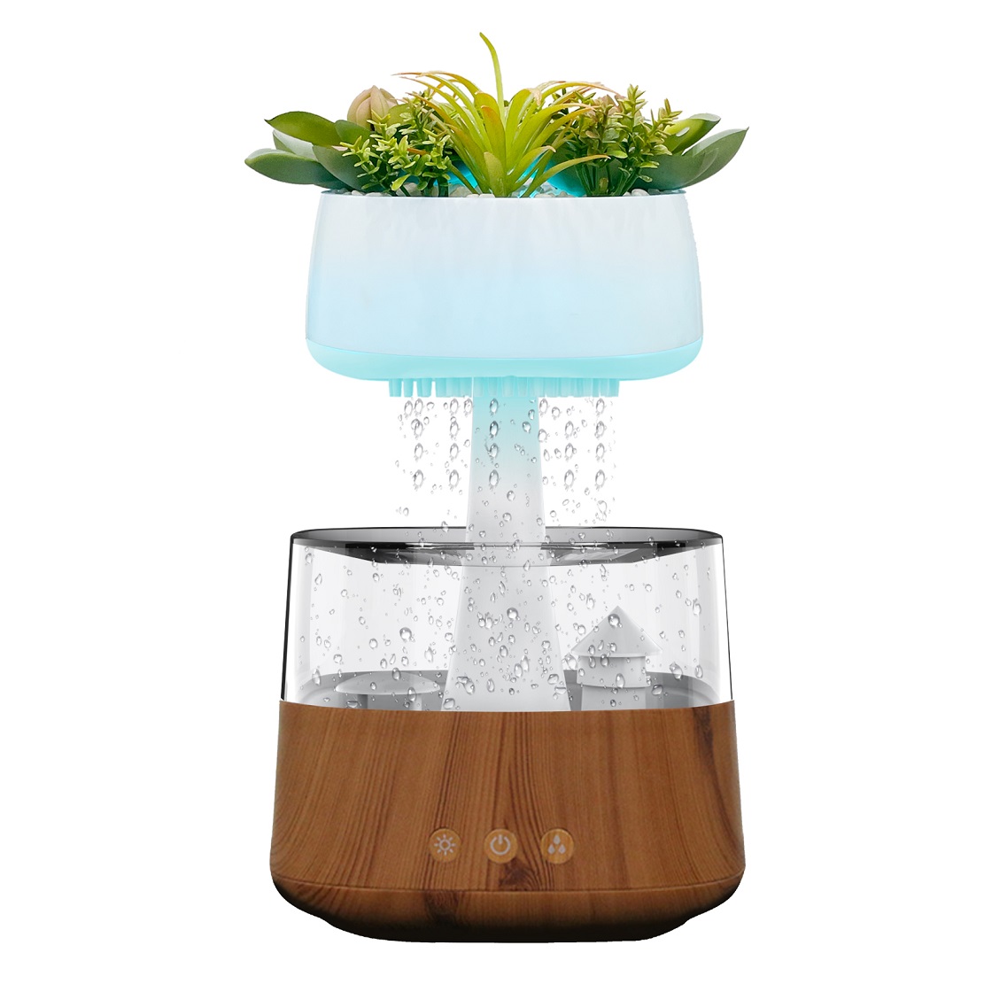 Rain Cloud Humidifier with Artificial Plant （CH08T）