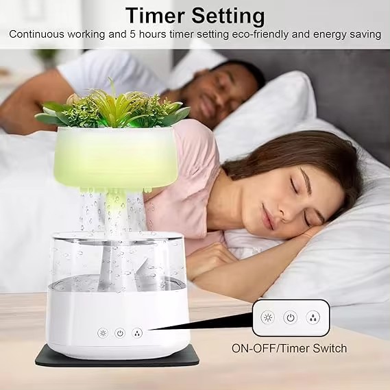 Rain Cloud Humidifier with Artificial Plant （CH08T）