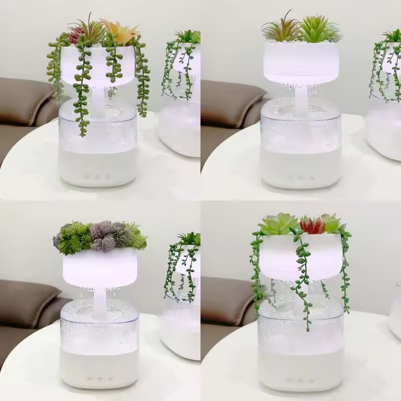 Rain Cloud Humidifier with Artificial Plant （CH08T）