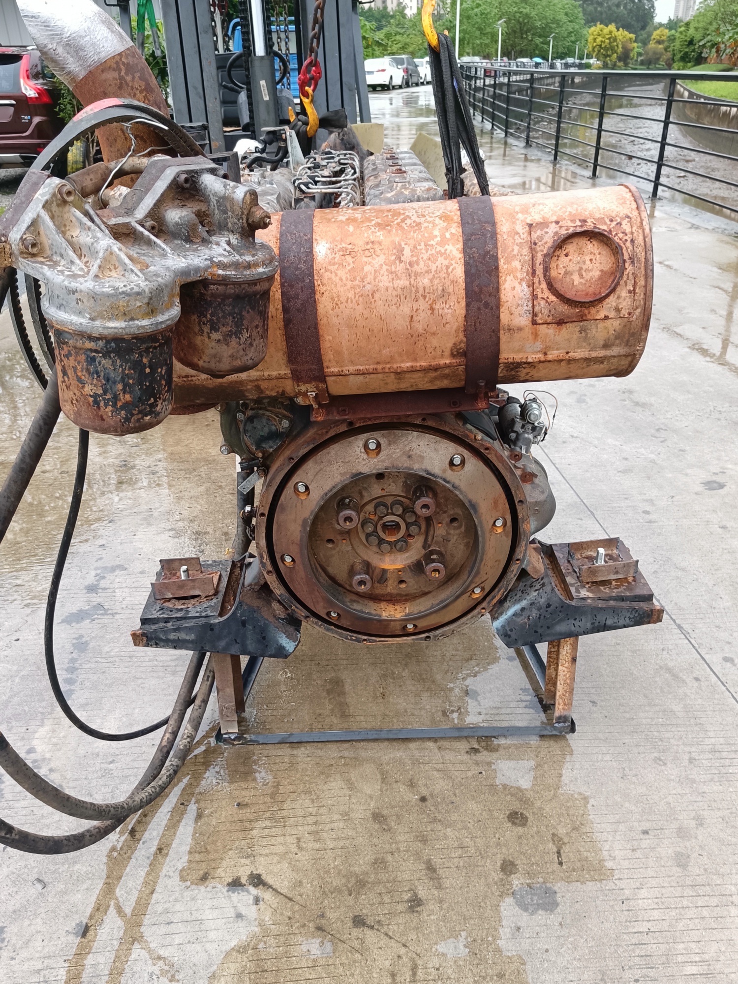 THE USED ENGINE 6D24 FOR SANY SY485