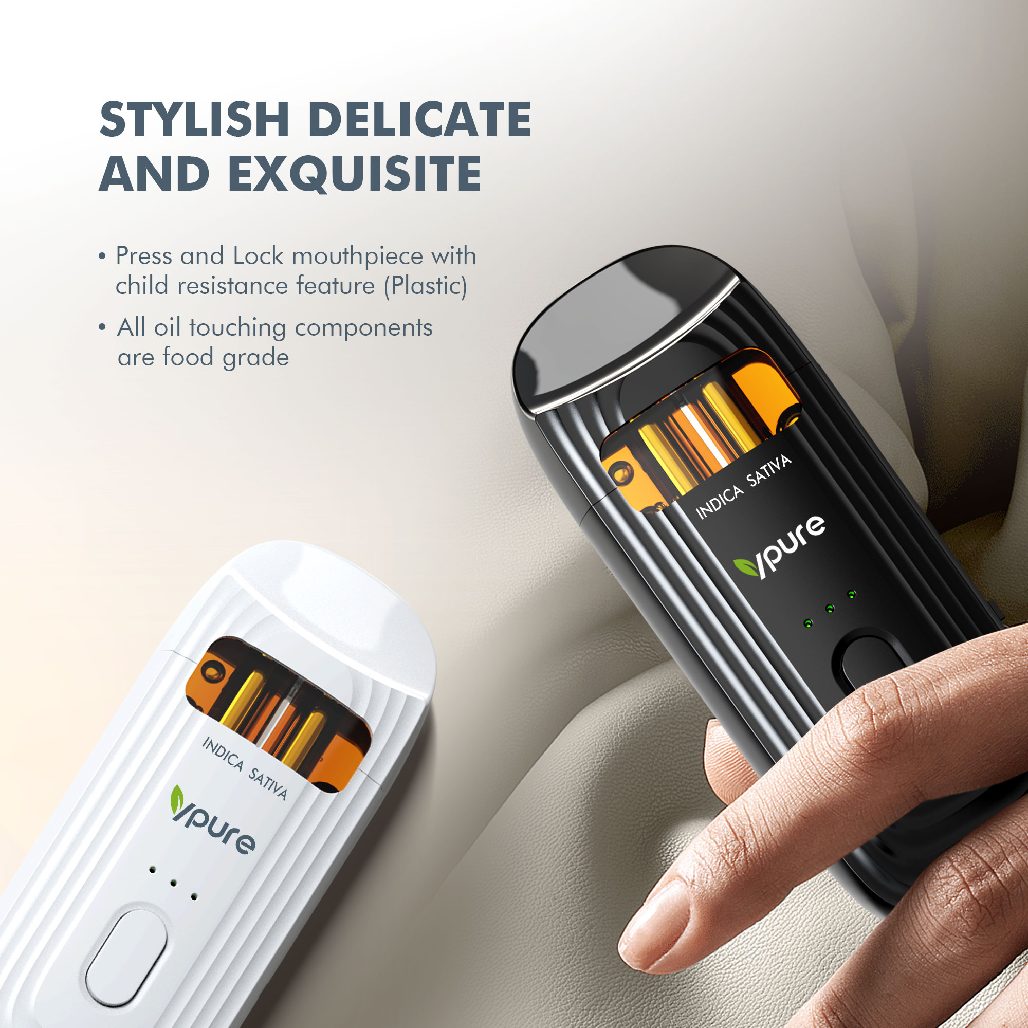 Vpure 6ml empty dual chamber disposable vape