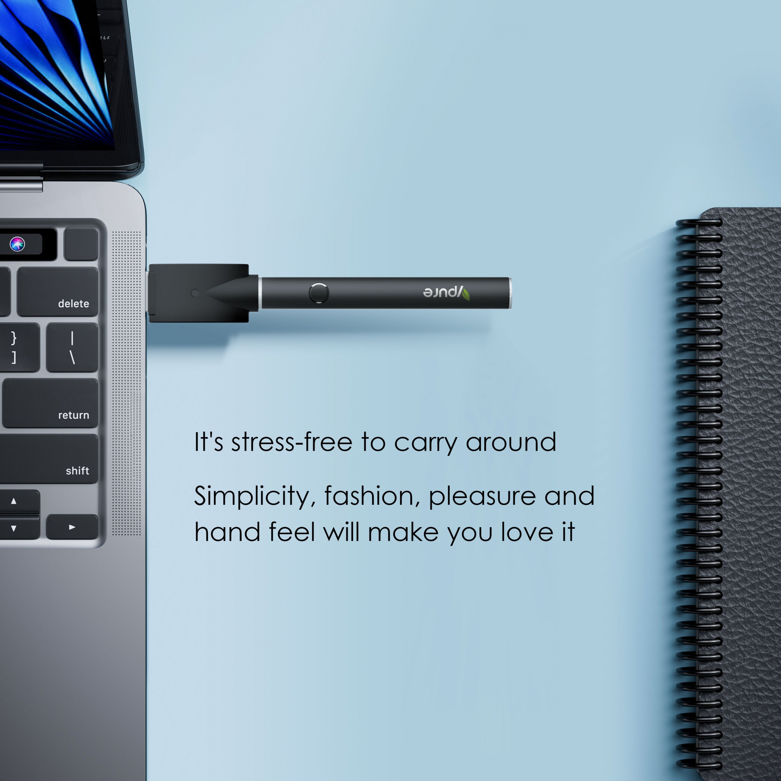 Vpure 510 thread battery for cbd/thc vape cartridges