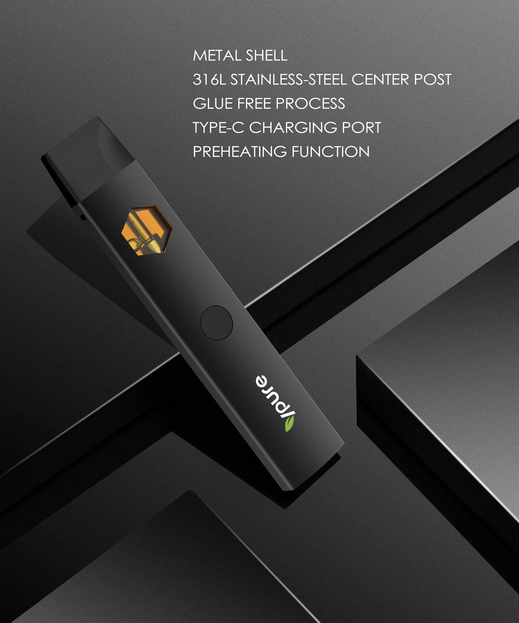 Vpure 1ml/2ml 1g/2g empty disposable vape pen