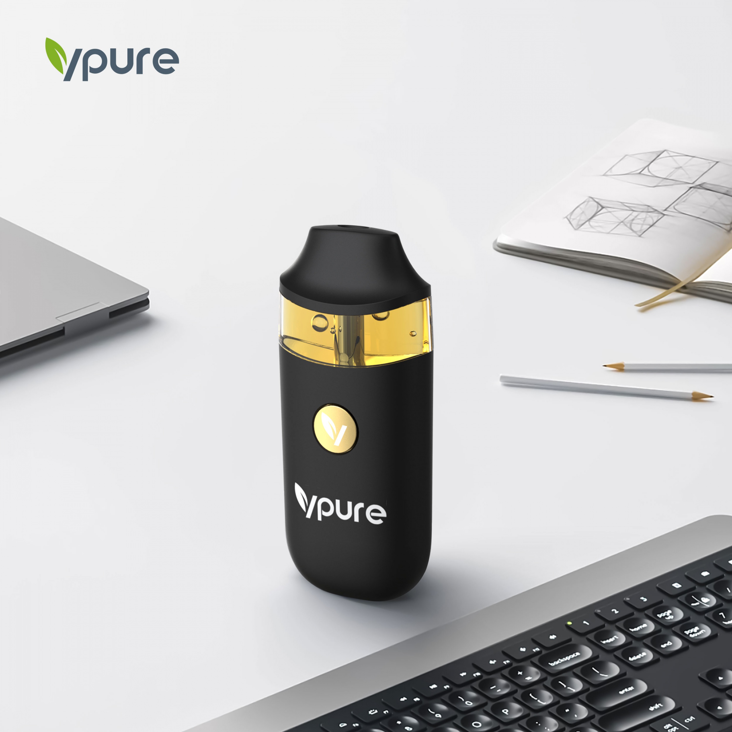 Vpure2ml/3ml 2g/3g empty disposable vape for distillate and thcp oils with adjustable voltage