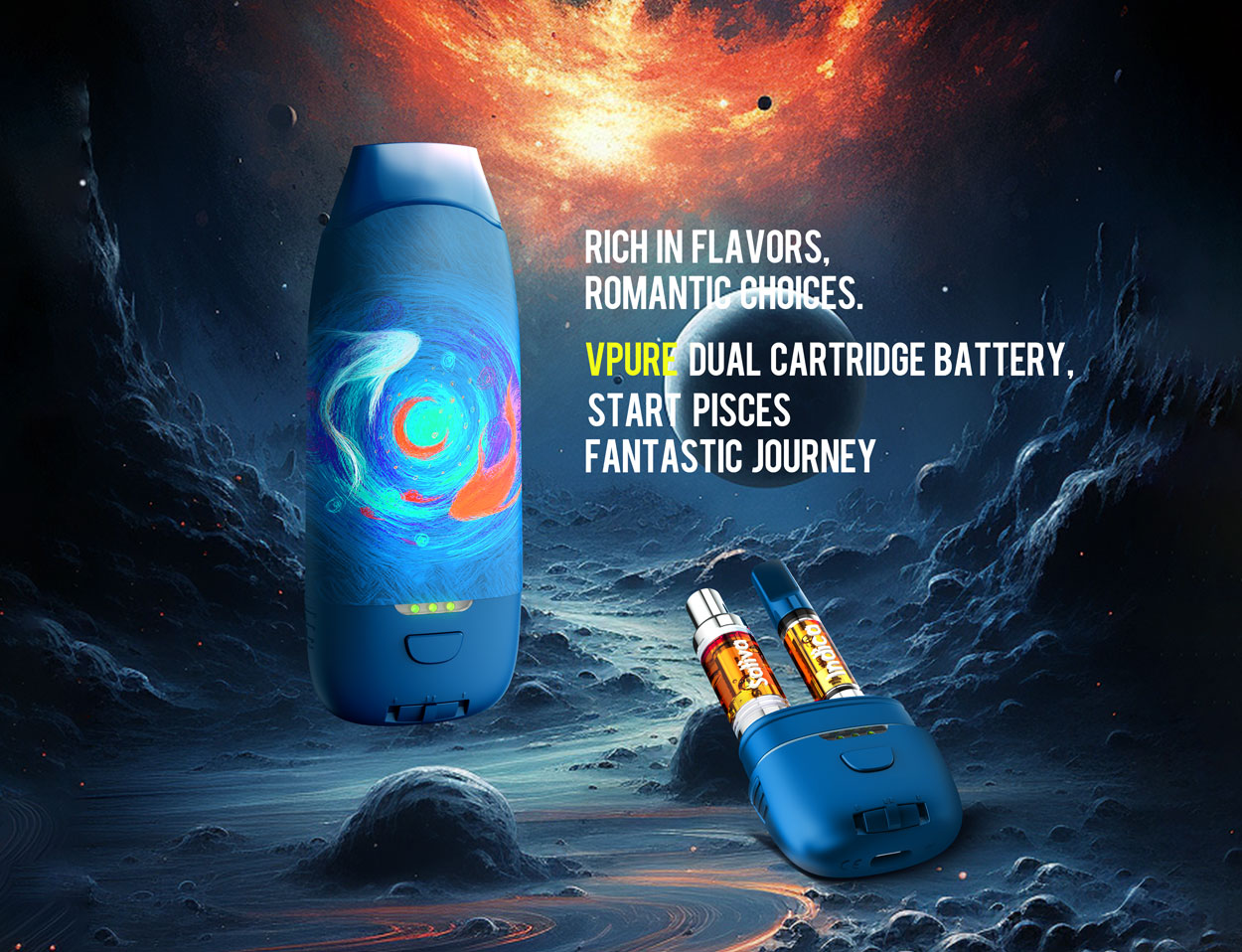Dual cartridge vape battery