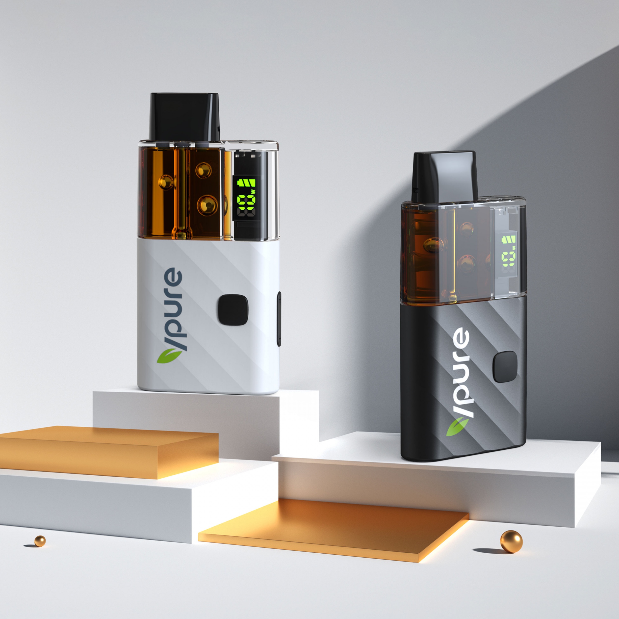 Vpure 5ml/6ml 5g/6g empty disposable vape with display screen