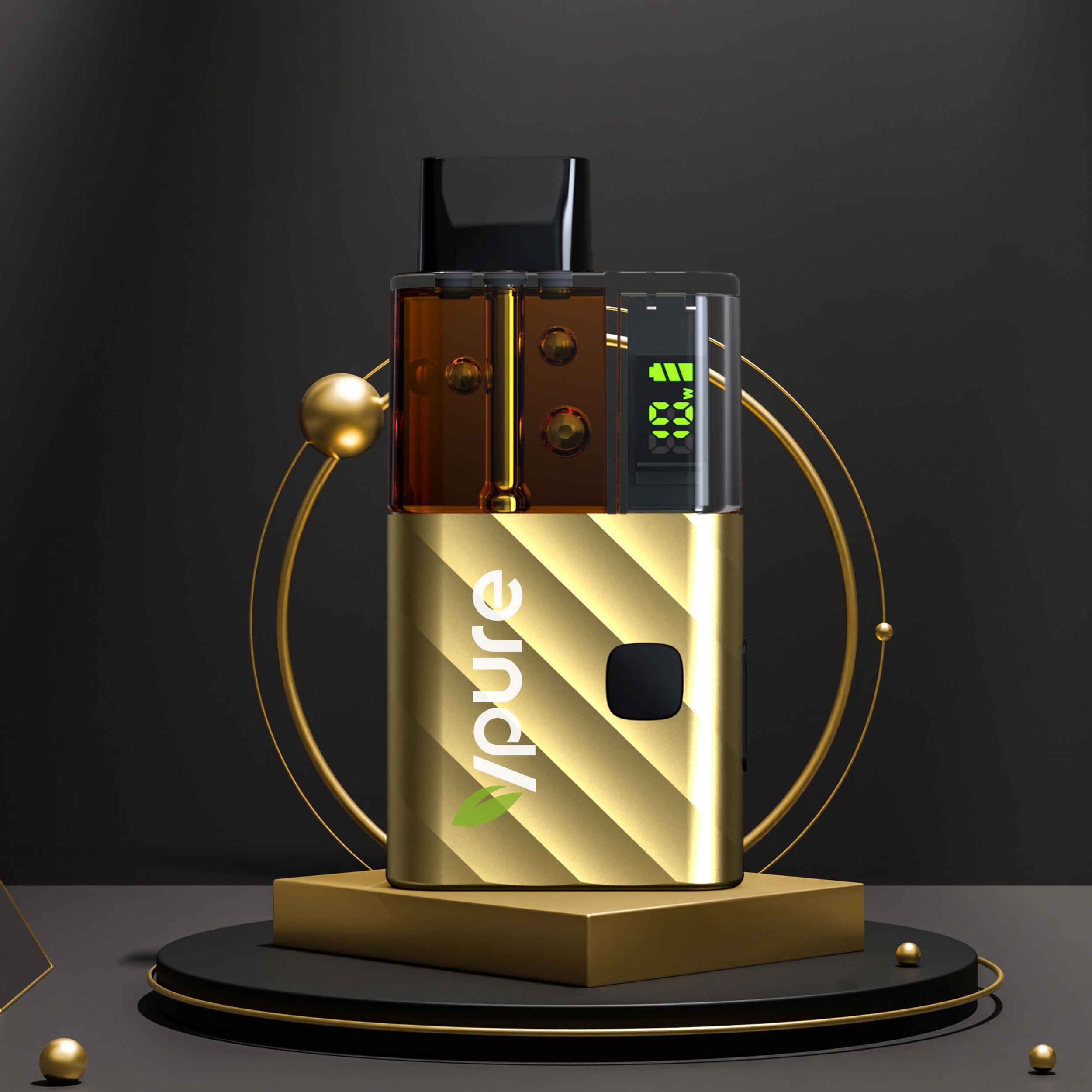 Vpure 5ml/6ml 5g/6g empty disposable vape with display screen