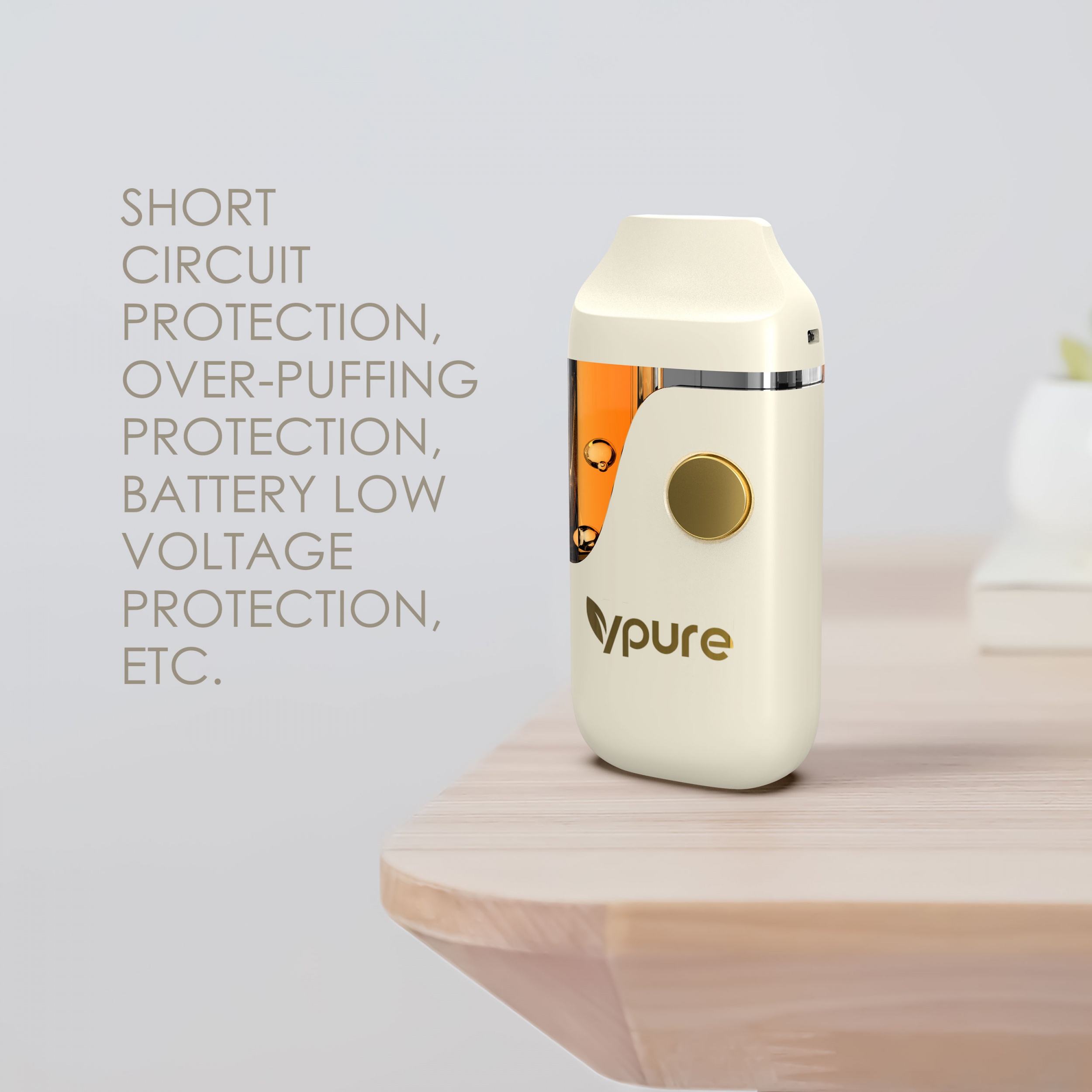 VPURE AF64 1ml/2ml 1g/2g empty disposable vape pen for CBD, Live resin, Live rosin and THC oil