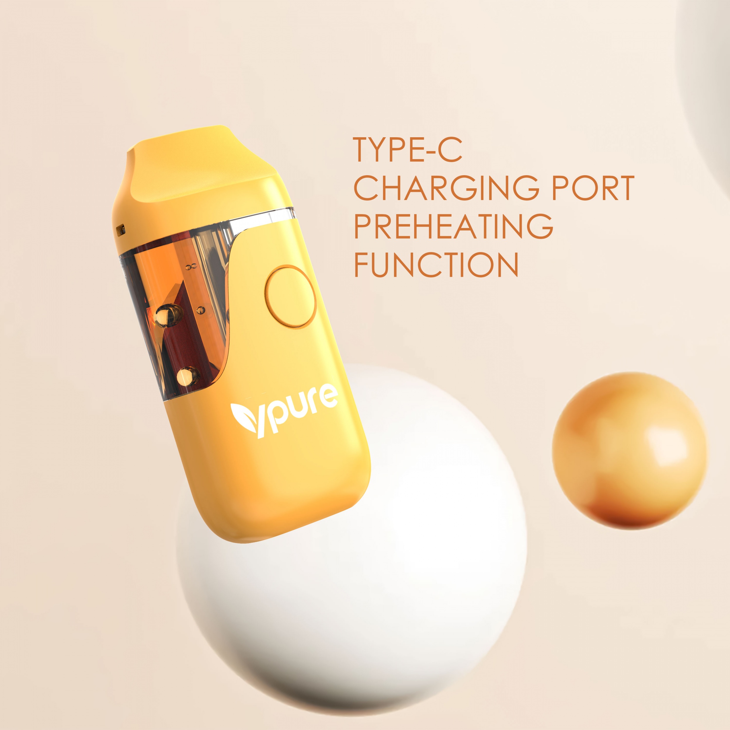 VPURE AF64 1ml/2ml 1g/2g empty disposable vape pen for CBD, Live resin, Live rosin and THC oil