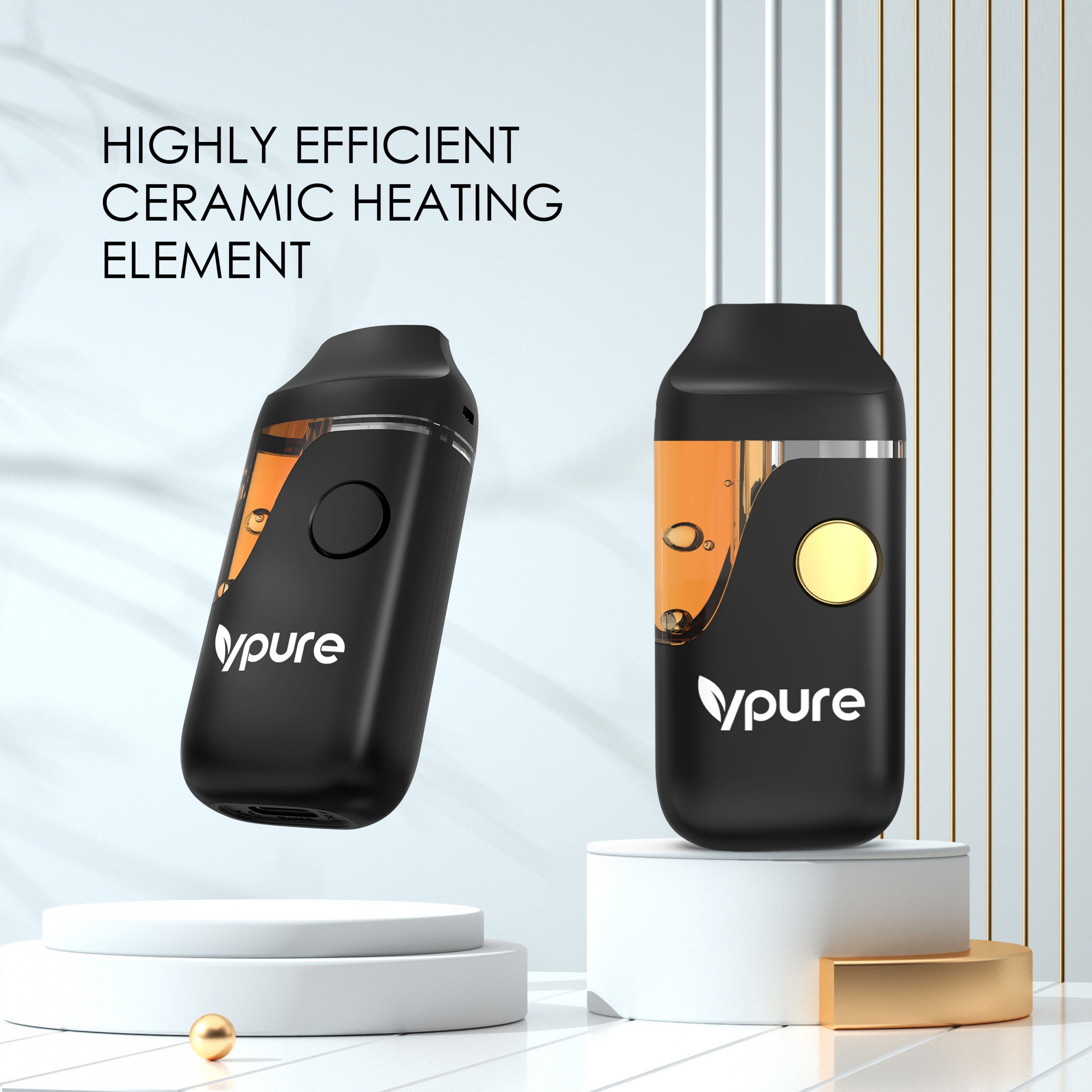 VPURE AF64 1ml/2ml 1g/2g empty disposable vape pen for CBD, Live resin, Live rosin and THC oil