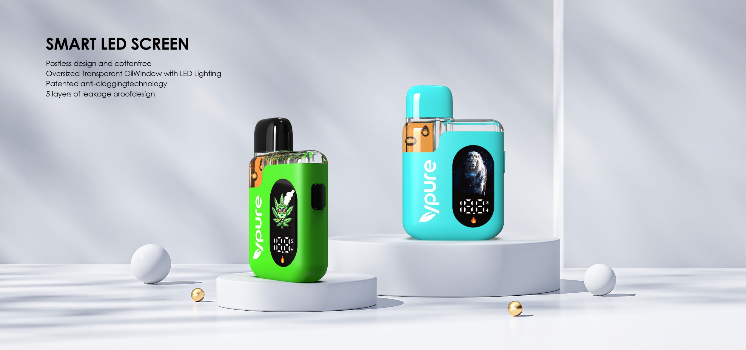 Vpure | 1ml/2ml 1g/2g empty disposable postless