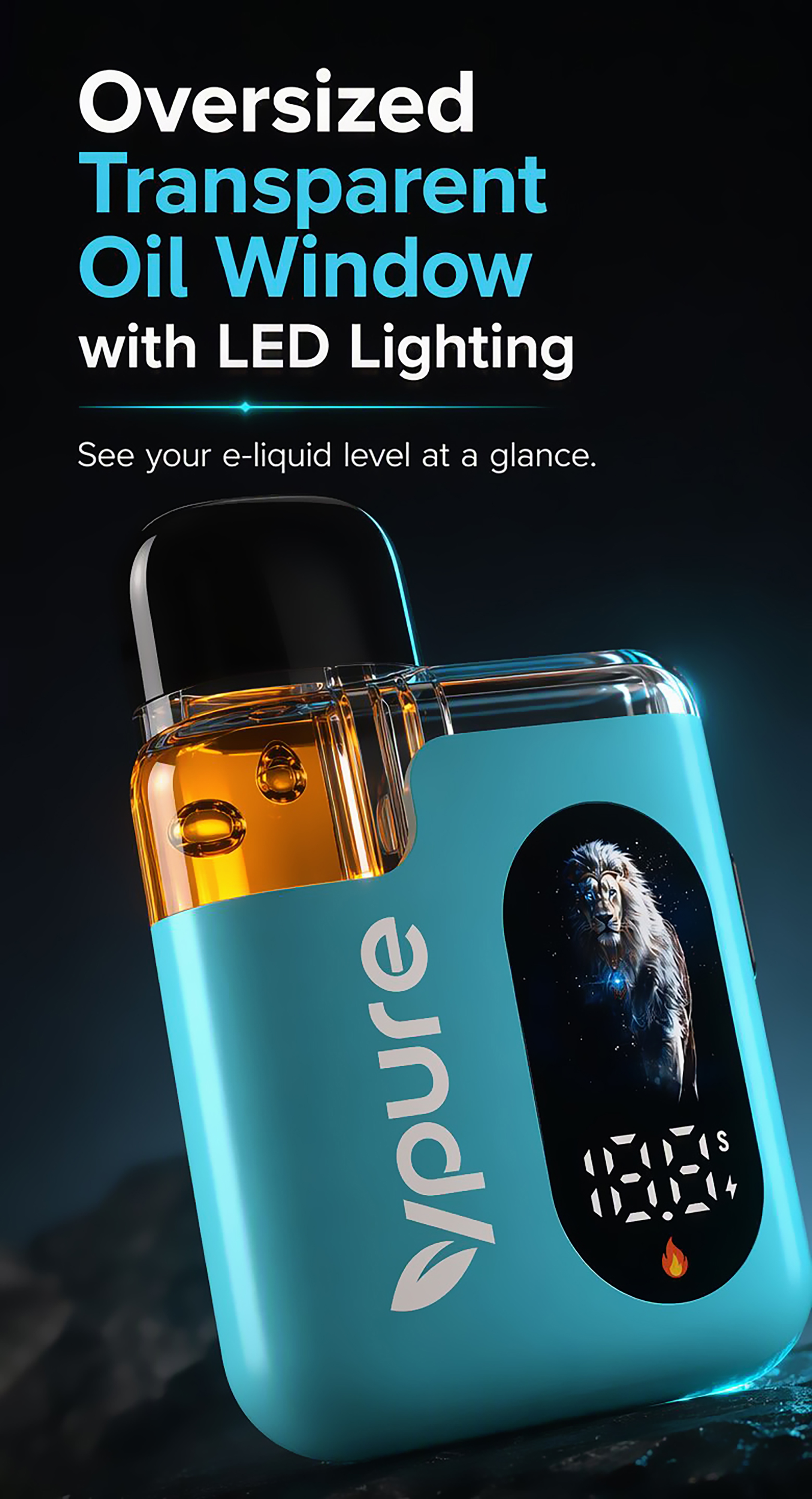 Vpure 1ml/2ml  1g/2g empty disposable vape pen for CBD, THC, live resin and distillate