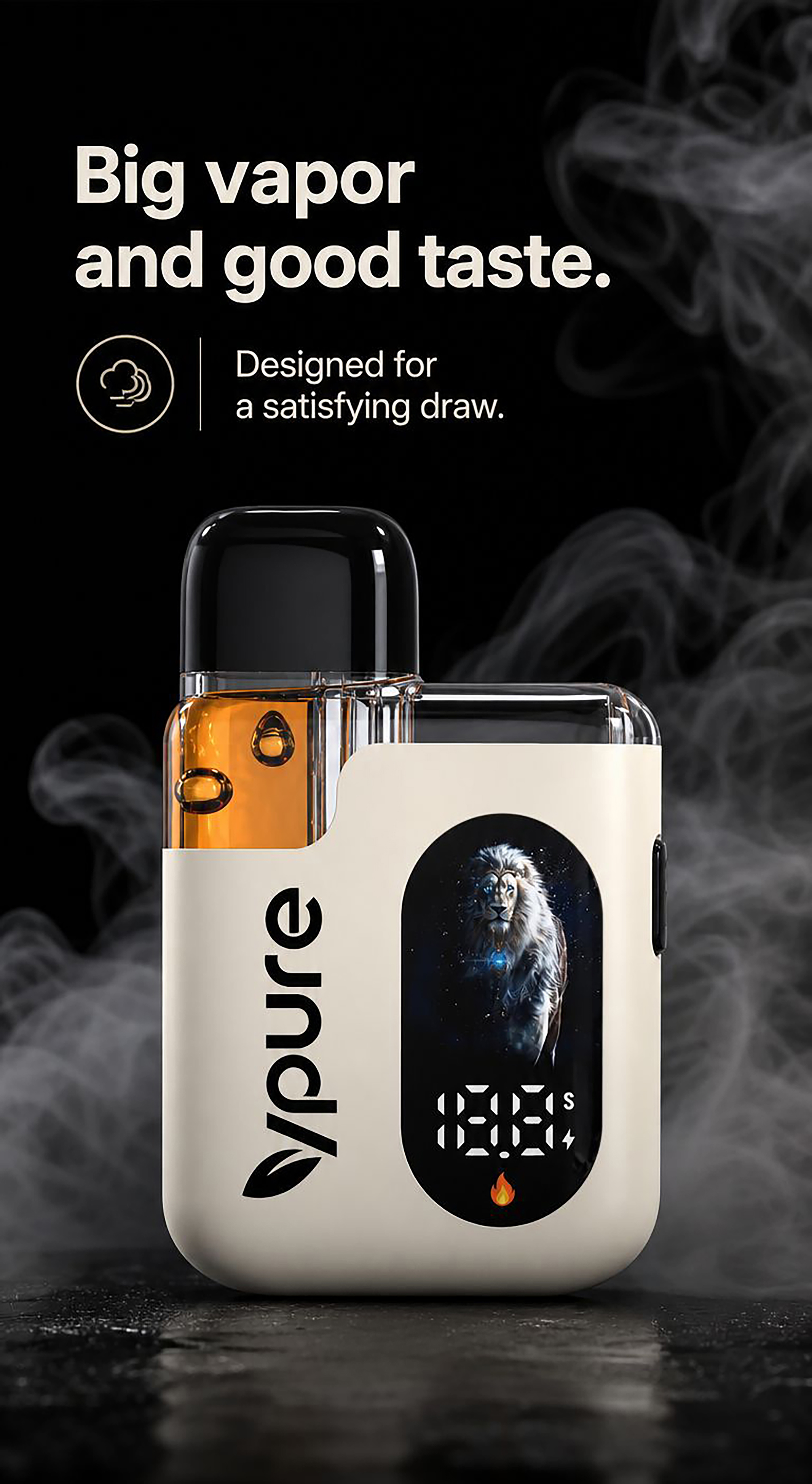 Vpure 1ml/2ml  1g/2g empty disposable vape pen for CBD, THC, live resin and distillate