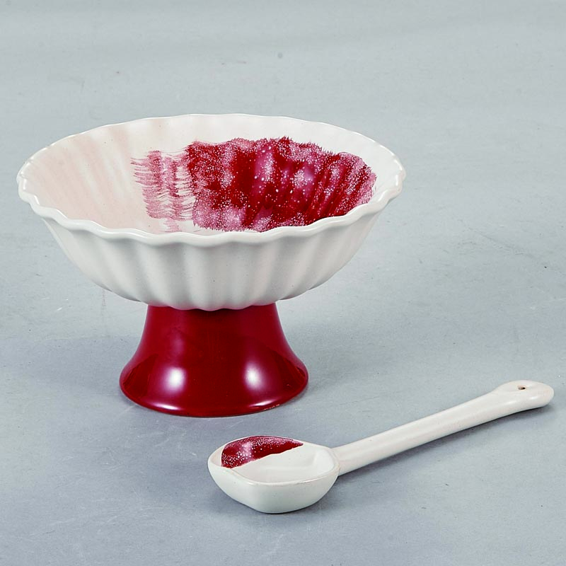 Ceramic dessert tall dessert bowl with spoon