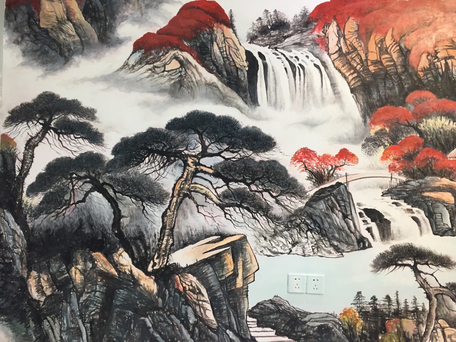 广州希尔顿酒店客厅背景墙彩绘