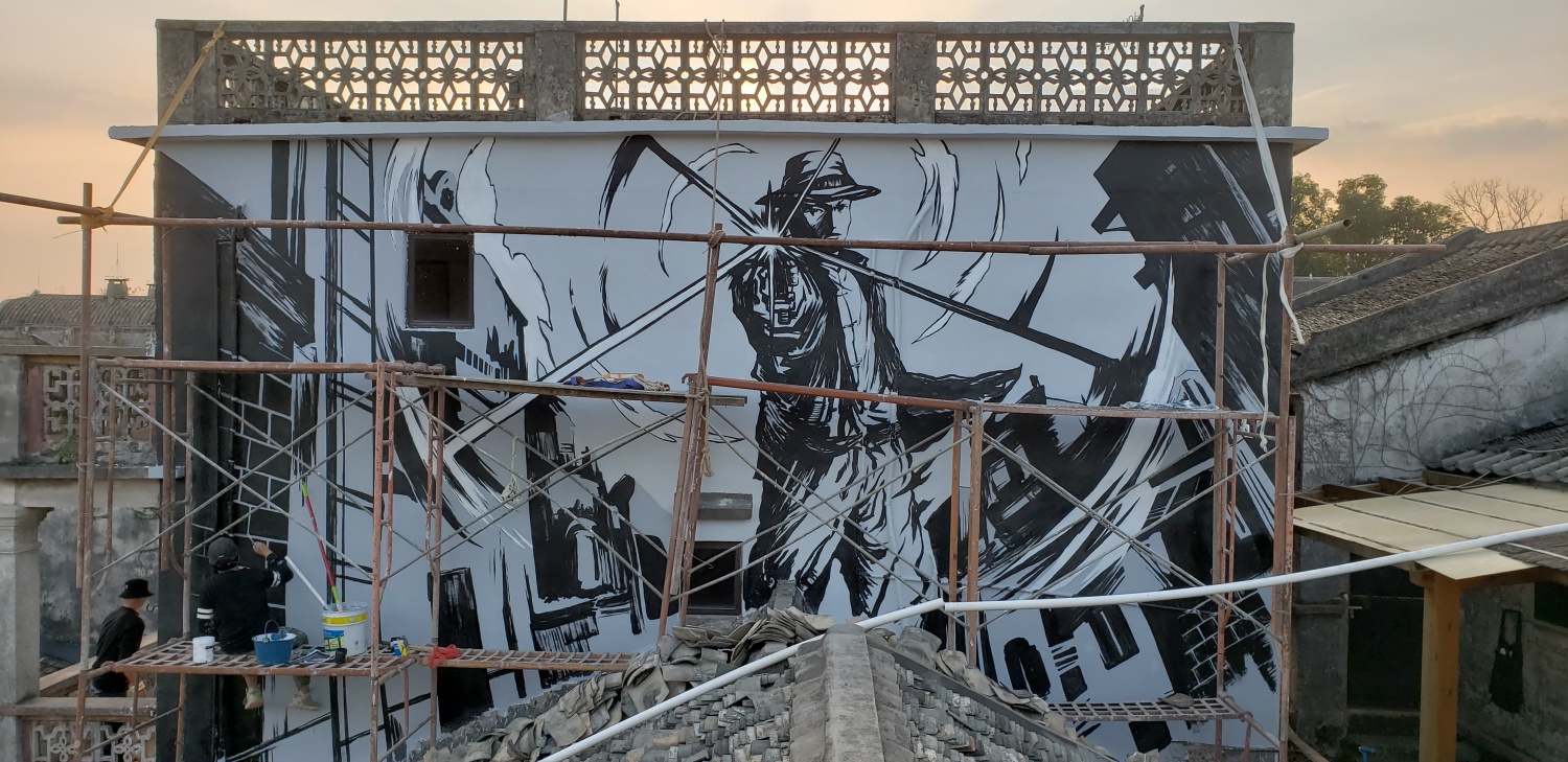 深圳大鹏所城刘黑仔故居墙体涂鸦 手绘墙画 创意涂鸦  网红村 网红打卡点 旅游打卡地