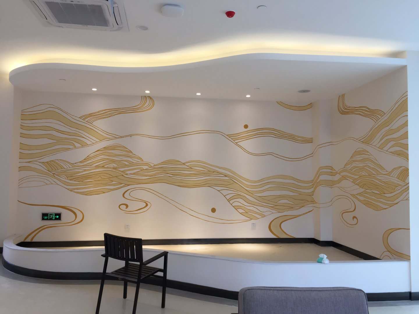 广州华邦美好家园 展厅背景墙墙绘 墙体彩绘