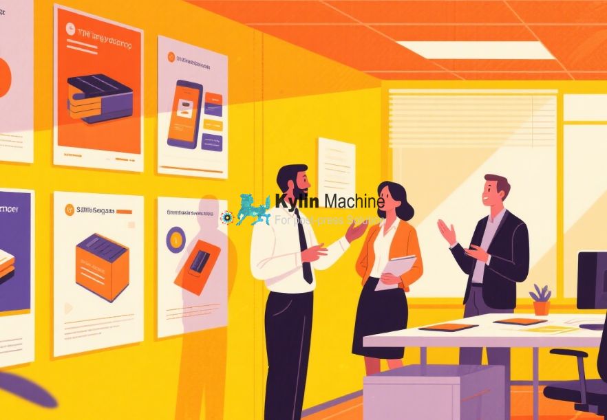 alt text: A business owner at a crossroads, evaluating different machinery options