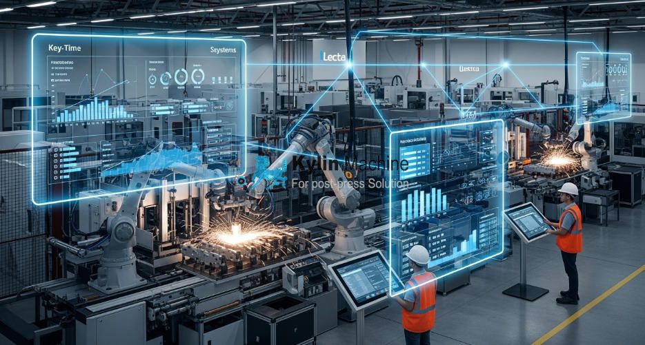 A robotic arm working on a production line, symbolizing automation