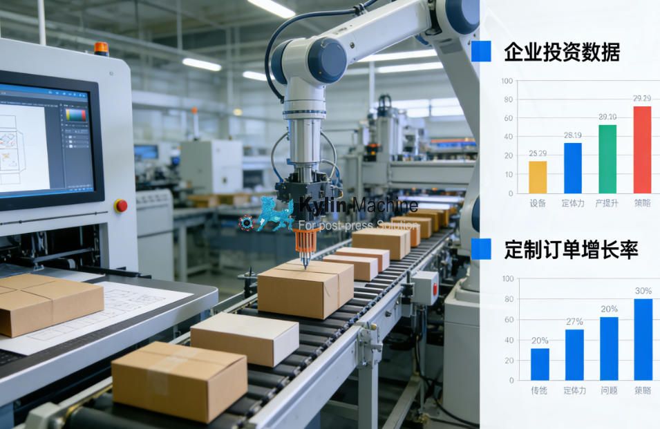 A modern printing press in a clean factory setting