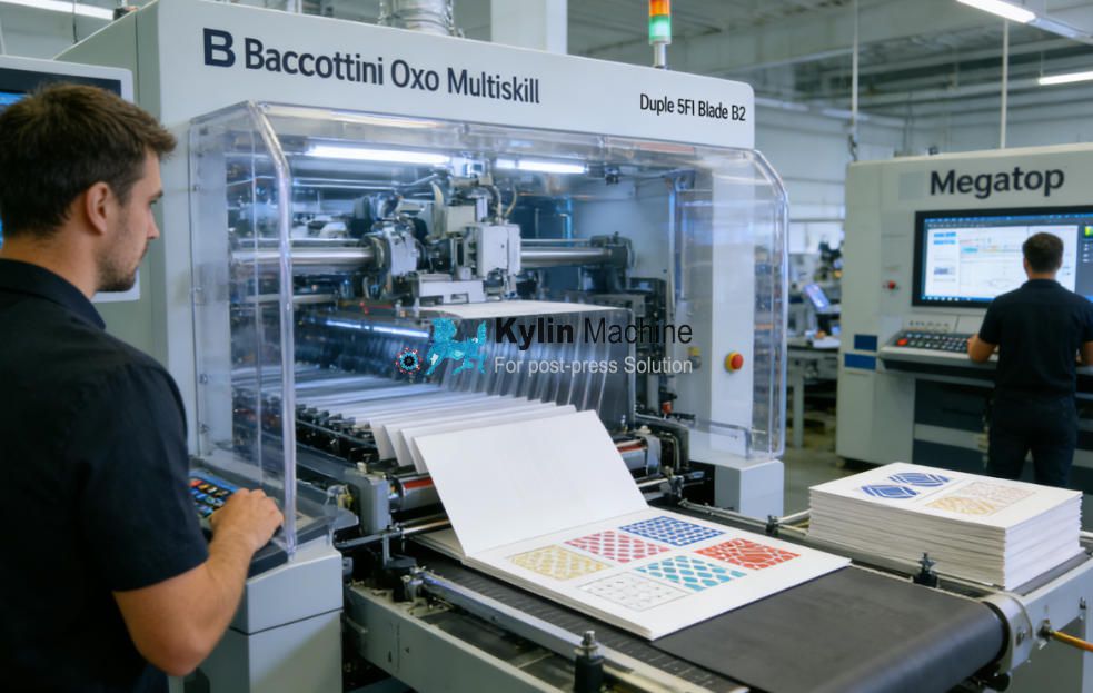 An automated creasing and folding machine