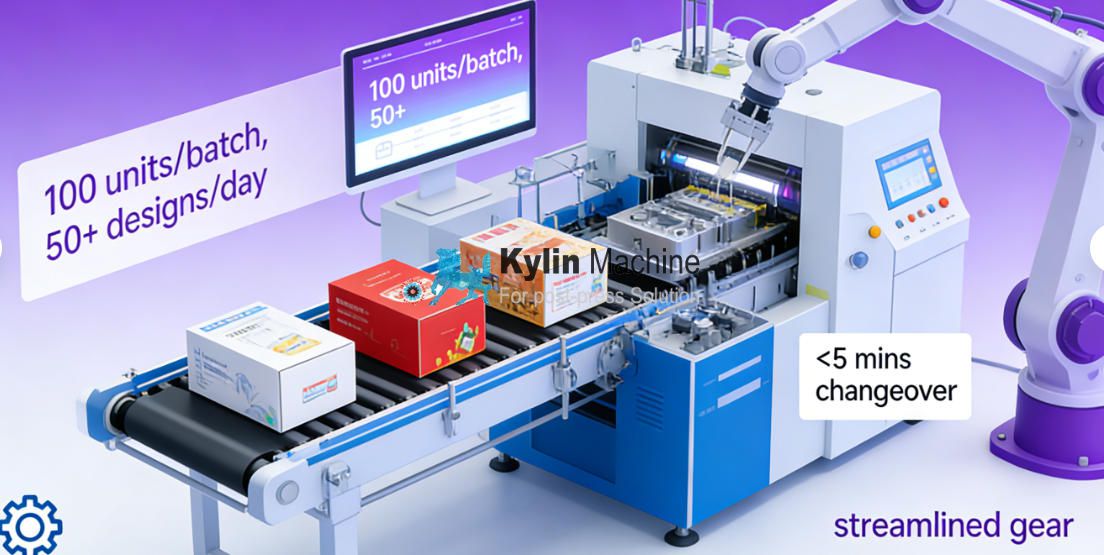 A modern packaging factory with digital printing equipment