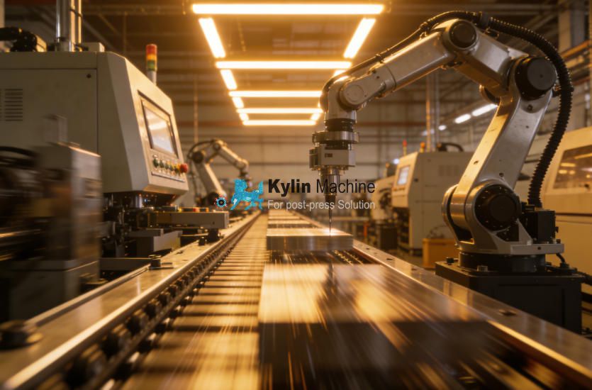 A modern packaging facility with automated machinery
