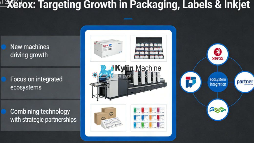 A modern printing press in a clean factory setting