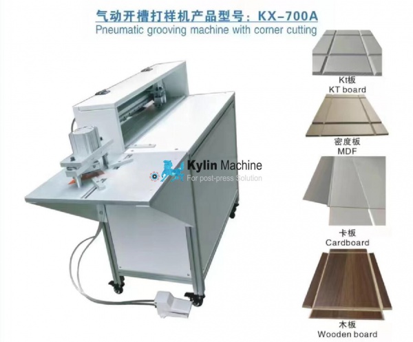 Manual groove machine with corner cutter