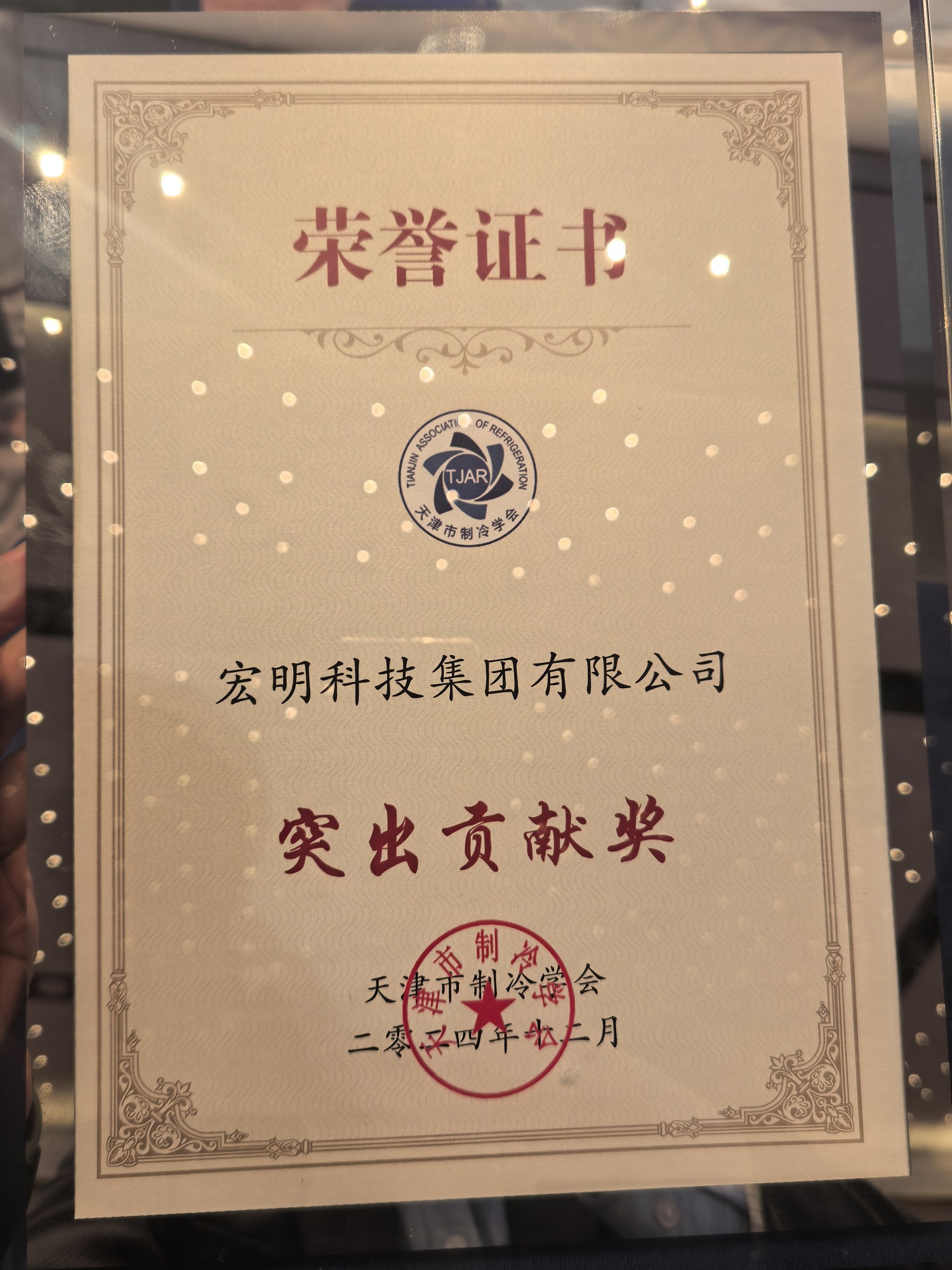 天津制冷学会-突出贡献奖