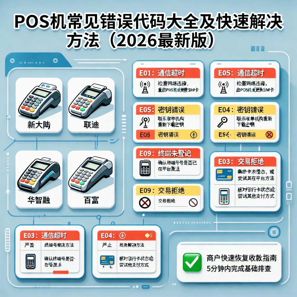 POS机常见错误代码大全及快速解决方法（2026最新版）