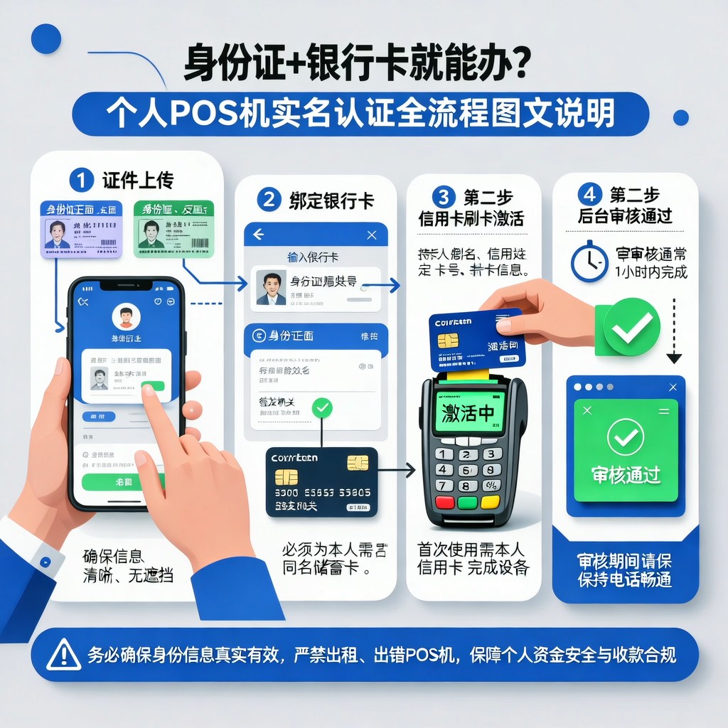 身份证+银行卡就能办？个人POS机实名认证全流程图文说明