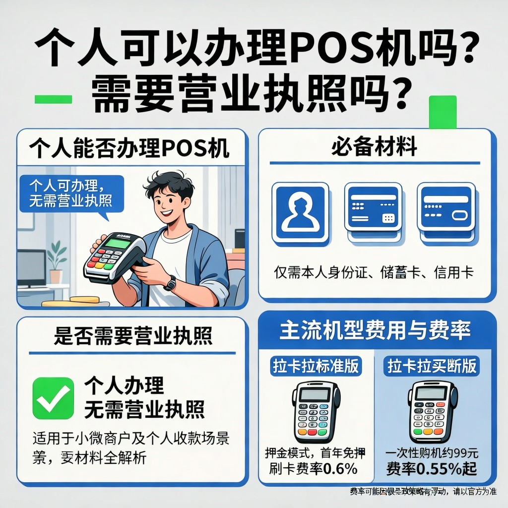 个人可以办理POS机吗？需要营业执照吗？所需材料及费用全解析