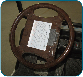 Steering wheel with peach color