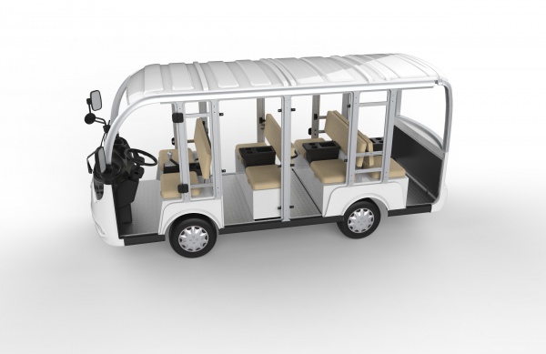 8 seater electric car with closed doors