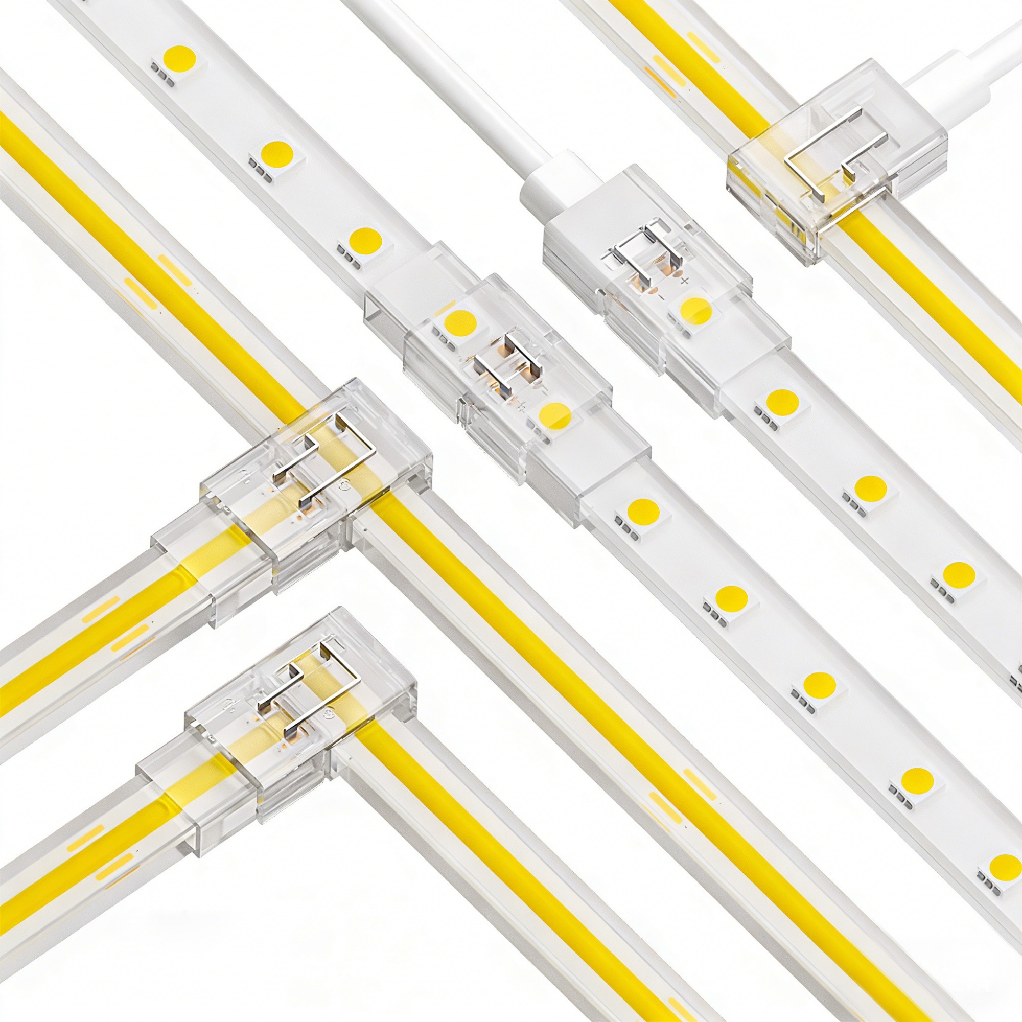 IP65 Outdoor LED Strip Connector 8mm 2Pin Strip-to-Wire Quick Connection for COB SMD Strips
