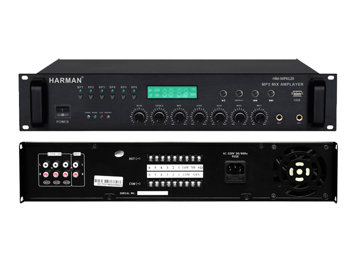 2U带6分区MP3广播功率放大器 120W