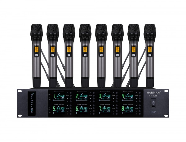 一拖八无线话筒（手持、领夹、头戴、鹅颈）