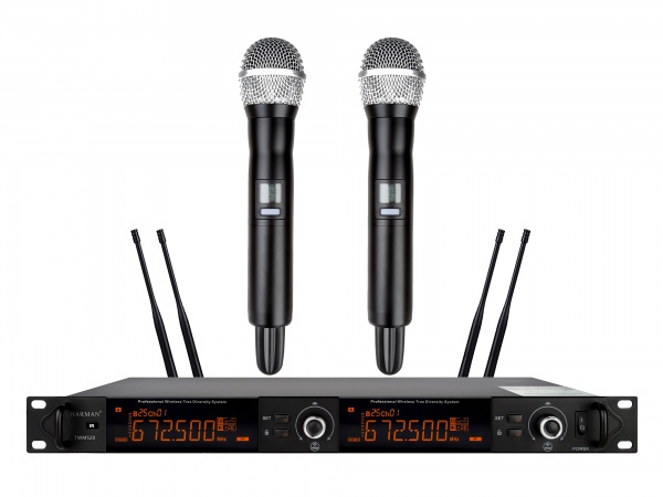 远距离真分集一拖二无线话筒