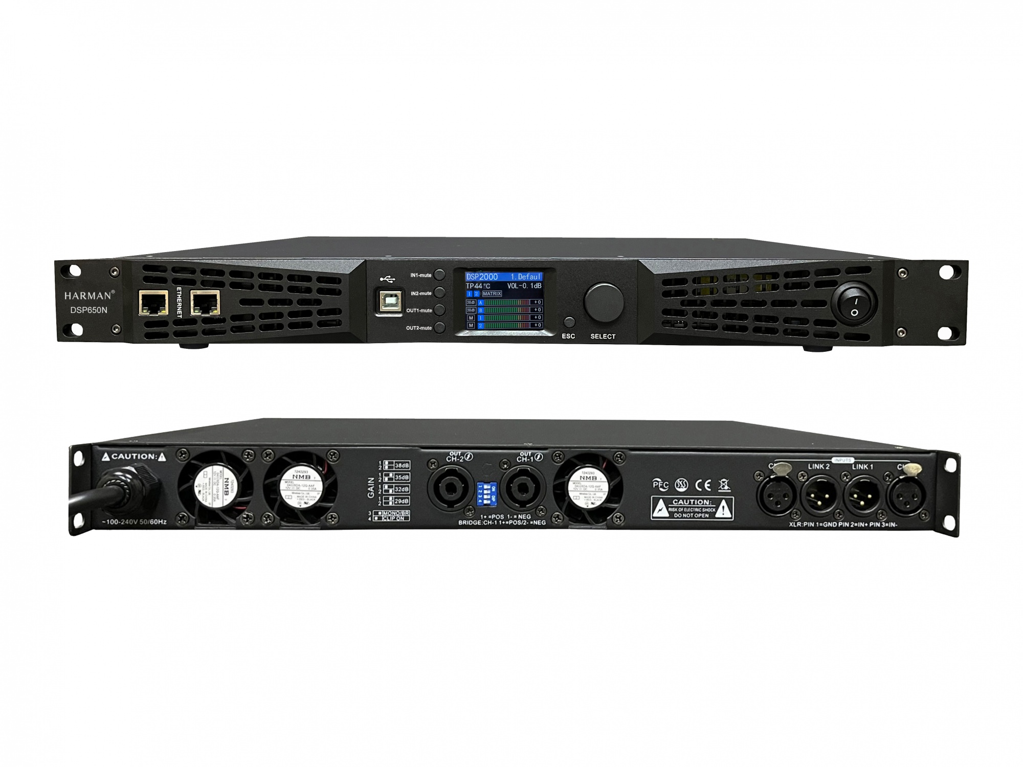 DSP数字功放（DANTE+AES67）650W×2