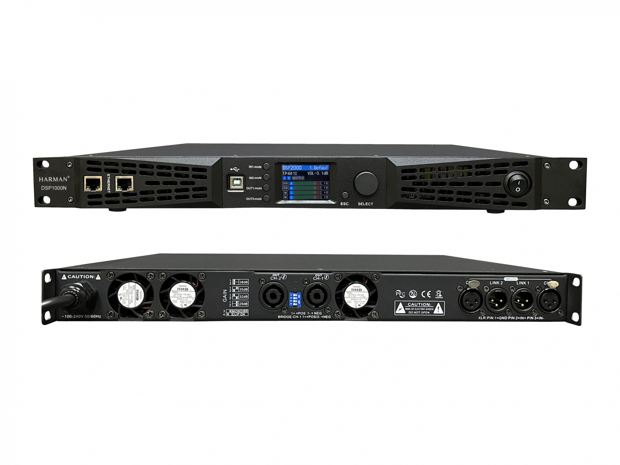 DSP数字功放（DANTE+AES67）1000W×2
