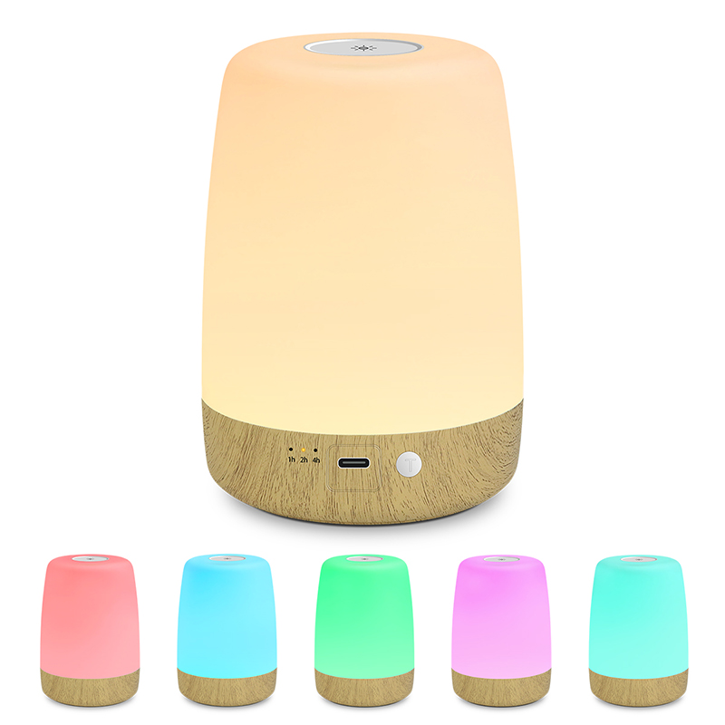 Color Changing LED Night Light with Timer & Handle | Dimmable Atmosphere Lamp | Rechargeable & Portable for Bedroom, Gift & Home